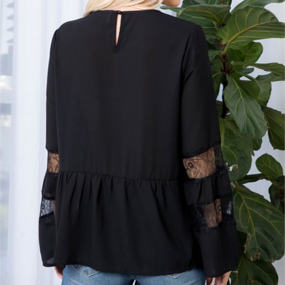 CHIC DOLLZ Black Lace detailed Blouse - Picture 3 of 7